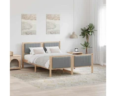 Lova Lovos rėmas Ruda ir šviesiai pilka 135 x 190 cm Pušies masyvas