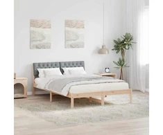 Lovos rėmas Ruda ir šviesiai pilka 160 x 200 cm Pušies masyvas