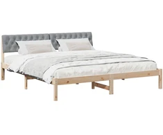 Lovos rėmas Ruda ir šviesiai pilka 180 x 200 cm Pušies masyvas