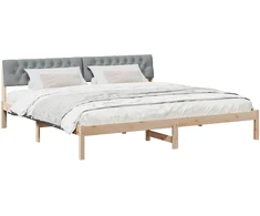 Lovos rėmas Ruda ir šviesiai pilka 200 x 200 cm Pušies masyvas