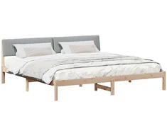 Lovos rėmas Ruda ir šviesiai pilka 200 x 200 cm Pušies masyvas