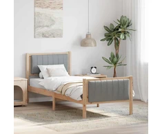Lova Lovos rėmas Ruda ir šviesiai pilka 80 x 200 cm Pušies masyvas