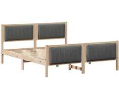 Lovos rėmas ruda ir tamsiai pilka 150 x 200 cm Pušies masyvas