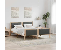 Lovos rėmas ruda ir tamsiai pilka 150 x 200 cm Pušies masyvas