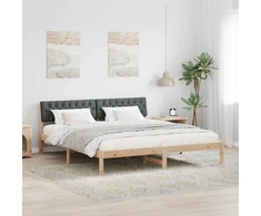 Lovos rėmas ruda ir tamsiai pilka 180 x 200 cm Pušies masyvas