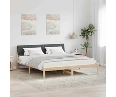 Lovos rėmas ruda ir tamsiai pilka 180 x 200 cm Pušies masyvas