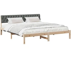 Lovos rėmas ruda ir tamsiai pilka 180 x 200 cm Pušies masyvas