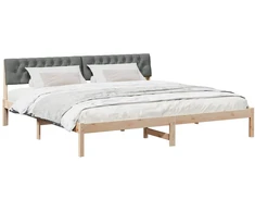 Lovos rėmas ruda ir tamsiai pilka 200 x 200 cm Pušies masyvas