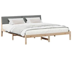 Lovos rėmas ruda ir tamsiai pilka 200 x 200 cm Pušies masyvas