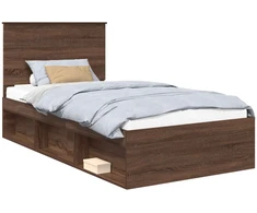 Lova Lovos rėmas Rudas ąžuolas 100 x 200 cm Kietos pušies mediena