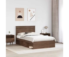 Lova Lovos rėmas Rudas ąžuolas 120 x 200 cm Kietos pušies mediena