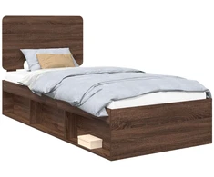 Lova Lovos rėmas Rudas ąžuolas 75 x 190 cm Kietos pušies mediena