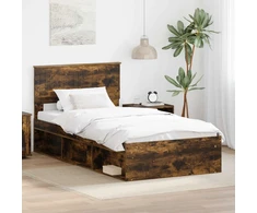 Lova Lovos rėmas Rūkyta ąžuolas 100 x 200 cm Kietos pušies mediena