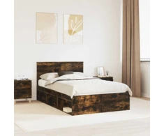 Lova Lovos rėmas Rūkyta ąžuolas 120 x 200 cm Kietos pušies mediena