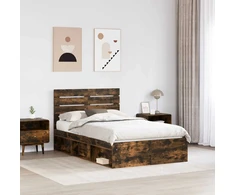 Lova Lovos rėmas Rūkyta ąžuolas 120 x 200 cm Kietos pušies mediena