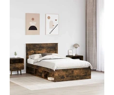 Lova Lovos rėmas Rūkyta ąžuolas 120 x 200 cm Kietos pušies mediena
