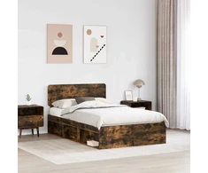 Lova Lovos rėmas Rūkyta ąžuolas 120 x 200 cm Kietos pušies mediena
