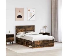 Lova Lovos rėmas Rūkyta ąžuolas 120 x 200 cm Kietos pušies mediena