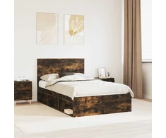 Lova Lovos rėmas Rūkyta ąžuolas 135 x 190 cm Kietos pušies mediena