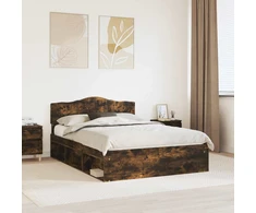 Lovos rėmas Rūkyta ąžuolas 140 x 190 cm Kietos pušies mediena