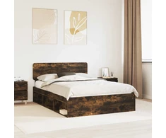 Lovos rėmas Rūkyta ąžuolas 140 x 200 cm Kietos pušies mediena