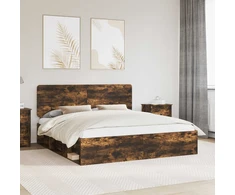 Lovos rėmas Rūkyta ąžuolas 180 x 200 cm Kietos pušies mediena