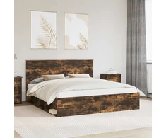 Lovos rėmas Rūkyta ąžuolas 180 x 200 cm Kietos pušies mediena