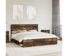 Lovos rėmas Rūkyta ąžuolas 180 x 200 cm Kietos pušies mediena