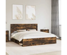 Lovos rėmas Rūkyta ąžuolas 200 x 200 cm Kietos pušies mediena