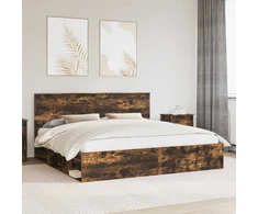 Lovos rėmas Rūkyta ąžuolas 200 x 200 cm Kietos pušies mediena