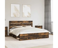Lovos rėmas Rūkyta ąžuolas 200 x 200 cm Kietos pušies mediena