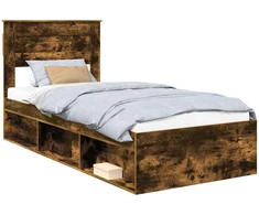 Lova Lovos rėmas Dūminio ąžuolo 75 x 190 cm Apdirbta mediena