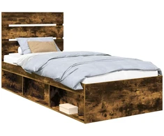 Lova Lovos rėmas Rūkyta ąžuolas 75 x 190 cm Kietos pušies mediena
