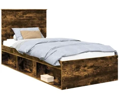Lova Lovos rėmas Rūkyta ąžuolas 75 x 190 cm Kietos pušies mediena