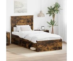 Lova Lovos rėmas Dūminio ąžuolo 75 x 190 cm Apdirbta mediena