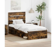 Lova Lovos rėmas Rūkyta ąžuolas 75 x 190 cm Kietos pušies mediena
