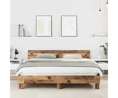 Lova Lovos rėmas Senas medis 203 x 185 x 70 cm Apdirbta mediena
