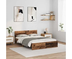Lova Lovos rėmas Senovinis medis 135 x 190 cm Apdirbta mediena