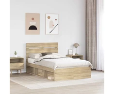 Lova Lovos rėmas Sonoma 120 x 190 cm Kietos pušies mediena