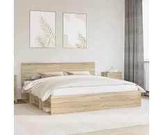 Lovos rėmas Sonoma ąžuolas 200 x 200 cm Kietos pušies mediena