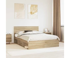 Lovos rėmas Sonoma ąžuolas 150 x 200 cm Kietos pušies mediena