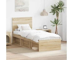 Lova Lovos rėmas Sonoma ąžuolas 75 x 190 cm Kietos pušies mediena