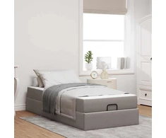 Lova Lovos rėmas su čiužiniu su čiužiniu 2 pcs Taupe audinys
