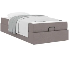 Lova Lovos rėmas su čiužiniu su čiužiniu 2 pcs Taupe audinys