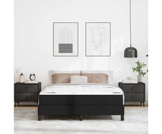 Lovos rėmas su čiužiniu Juoda 140 x 200 cm audinys