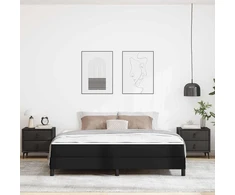 Lovos rėmas su čiužiniu Juoda 180 x 200 cm audinys