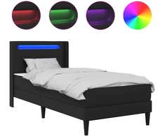 Lovos rėmas su čiužiniu Juoda 80 x 200 cm Dirbtinė oda