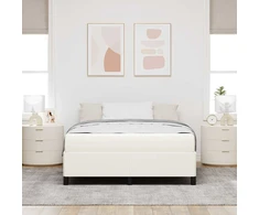 Lovos rėmas su čiužiniu Kreminė 160 x 200 cm audinys