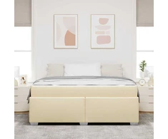 Lovos rėmas su čiužiniu Kreminė 180 x 200 cm audinys
