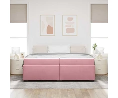 Lovos rėmas su čiužiniu Rožinė 200 x 200 cm audinys